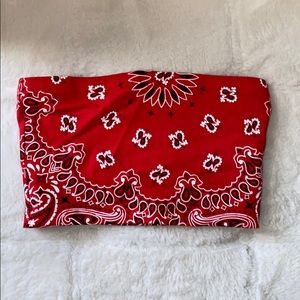 Red bandana tube top